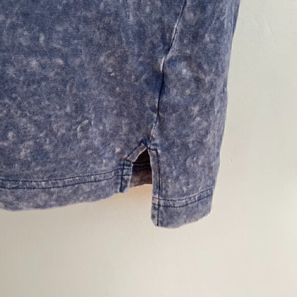 VS PINK VICTORIA'S SECRET Blue Acid Wash Spellout PINK Long Sleeve Graphic Tee - Picture 8 of 14